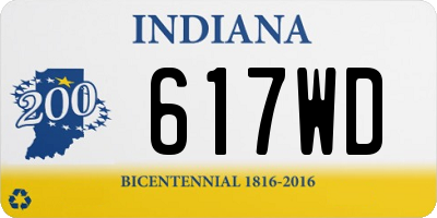 IN license plate 617WD