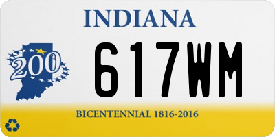 IN license plate 617WM