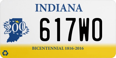 IN license plate 617WO