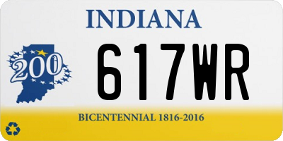 IN license plate 617WR