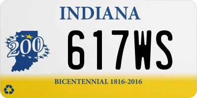 IN license plate 617WS