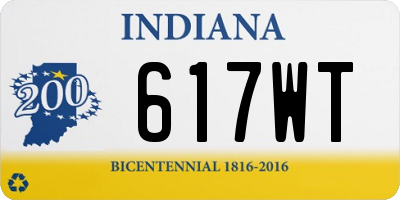 IN license plate 617WT