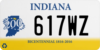 IN license plate 617WZ