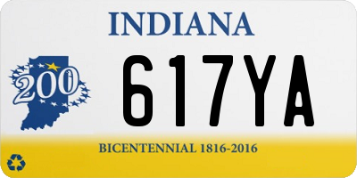 IN license plate 617YA