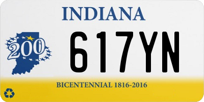 IN license plate 617YN