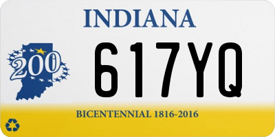 IN license plate 617YQ
