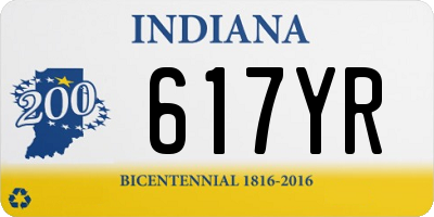 IN license plate 617YR