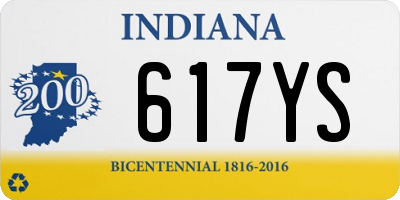 IN license plate 617YS