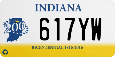 IN license plate 617YW