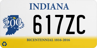 IN license plate 617ZC