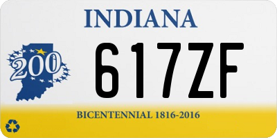 IN license plate 617ZF