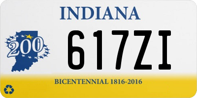 IN license plate 617ZI