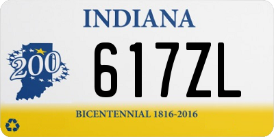 IN license plate 617ZL