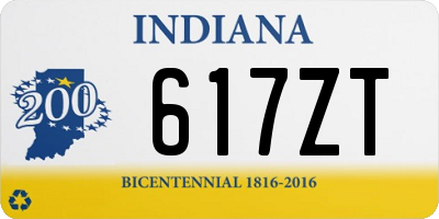 IN license plate 617ZT