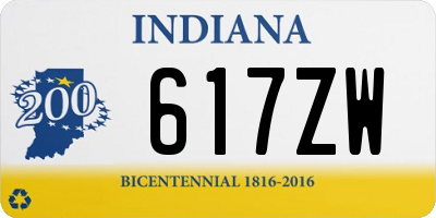 IN license plate 617ZW