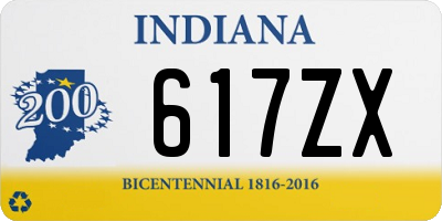 IN license plate 617ZX