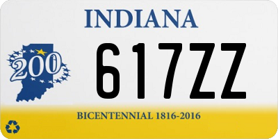 IN license plate 617ZZ