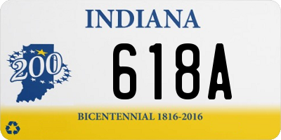 IN license plate 618A