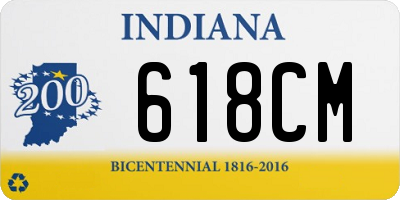 IN license plate 618CM