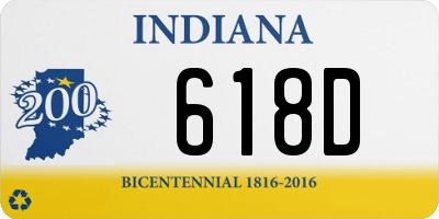 IN license plate 618D