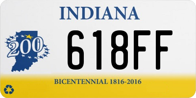 IN license plate 618FF