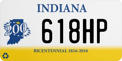 IN license plate 618HP