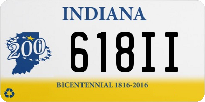 IN license plate 618II