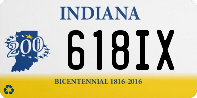 IN license plate 618IX