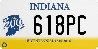 IN license plate 618PC