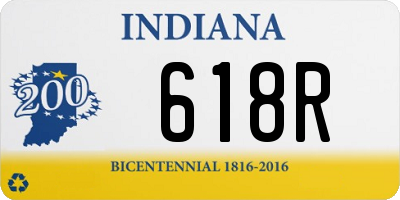 IN license plate 618R