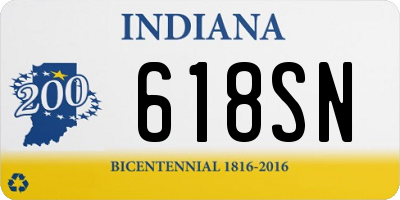 IN license plate 618SN