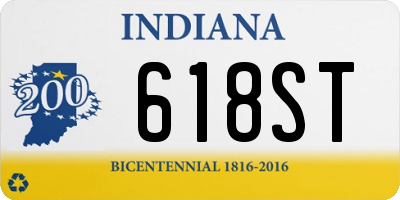 IN license plate 618ST