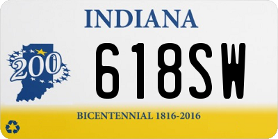 IN license plate 618SW