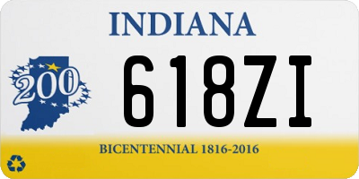 IN license plate 618ZI