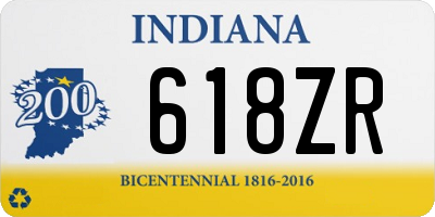 IN license plate 618ZR