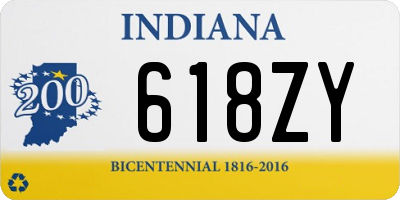 IN license plate 618ZY