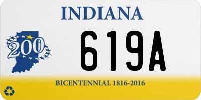 IN license plate 619A