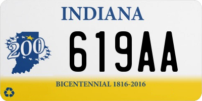 IN license plate 619AA