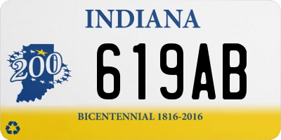 IN license plate 619AB