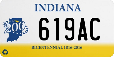 IN license plate 619AC