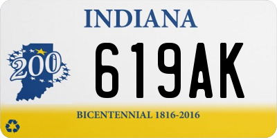 IN license plate 619AK