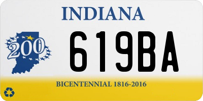 IN license plate 619BA