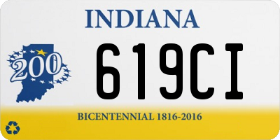 IN license plate 619CI