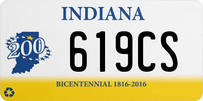 IN license plate 619CS