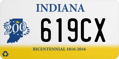 IN license plate 619CX