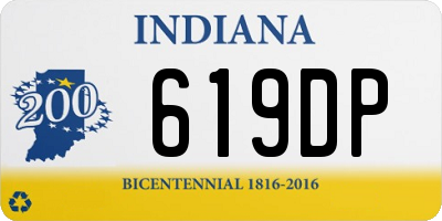 IN license plate 619DP