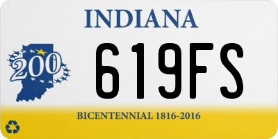 IN license plate 619FS