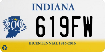 IN license plate 619FW