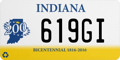 IN license plate 619GI