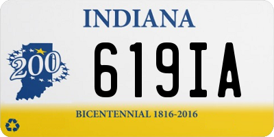 IN license plate 619IA